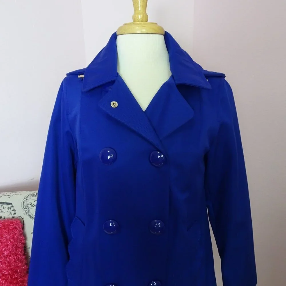 NWT Kate Spade Scallop Coat Hooded Raincoat Blue